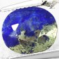 4.01 CT.Natural Oval 9*11 mm. Gold Pyrite Crystal Matrix Azure Blue Lapis Lazuli
