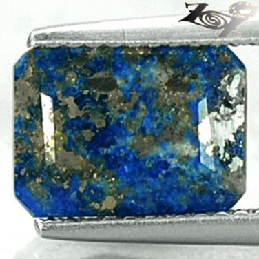 3.45 CT.Natural Emerald 7*10 mm. Gold Pyrite Crystal Matrix Whole Lapis Lazuli