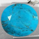 15.29 Ct.Natural Oval 18*20 mm. Black Vein Whole Cyan Blue Spider web Turquoise