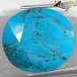 15.29 Ct.Natural Oval 18*20 mm. Black Vein Whole Cyan Blue Spider web Turquoise