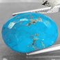 15.29 Ct.Natural Oval 18*20 mm. Black Vein Whole Cyan Blue Spider web Turquoise
