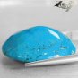 18.96 Ct.Natural Oval 18*22 mm. Black Spider Web Intense Cyan Blue Turquoise Gem