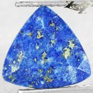 2.96 CT.Natural Trillion 9.5 mm. Gold Pyrite Crystal Matrix Blue Lapis Lazuli