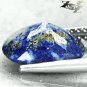 2.56 Ct.Natural Oval 8*10.5 mm. Gold Pyrite Crystal Path Azure Blue Lapis Lazuli