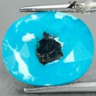 8.87 Ct.Natural Oval 13*16 mm. Gold Pyrite Matrix Cyan Blue Turquoise Gems
