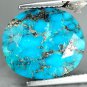 9.48 Ct.Natural Oval Gold Pyrite Matrix Cyan Blue Spider Web Whole Turquoise
