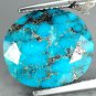9.48 Ct.Natural Oval Gold Pyrite Matrix Cyan Blue Spider Web Whole Turquoise