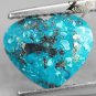 2.61 Ct. Natural Heart 8*10 mm. Pyrite Matrix Cyan Blue Turquoise Gems