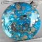4.17 Ct. Natural Round 11*7 mm. Pyrite matrix Cyan Blue Turquoise Gemstones