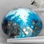 4.17 Ct. Natural Round 11*7 mm. Pyrite matrix Cyan Blue Turquoise Gemstones