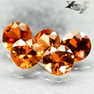 Natural Round Diamond 4.7 mm. Intense Orange Dravite Tourmaline 1.95 CT./5 PCS.