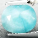 3.76 CT.Natural Oval 8*10 mm. Intense Aqua Blue Dolphin Stone Pectrolite Larimar