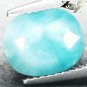 3.76 CT.Natural Oval 8*10 mm. Intense Aqua Blue Dolphin Stone Pectrolite Larimar