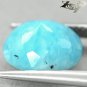 3.43 CT.Natural Oval 9*10.5 mm. White Vein Intense Ocean Blue Pectrolite Larimar