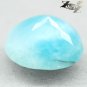 6.02 CT.Natural Oval 10*12 mm. Intense Aqua Blue Dominican Dolphin Stone Larimar