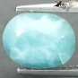 2.71 CT.Natural Oval 8*10 mm. White Wave Vein Intense Aqua Blue Larimar Gems
