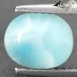 2.16 CT.Natural Oval 7*9 mm White Wave Vein Intense Aqua Blue Larimar Pectrolite