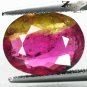 3.85 CT.Natural Oval 10*12.5 mm. Red Pink Green Zone Liddicoatite Tourmaline Gem