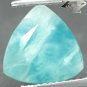 3.19 CT.Natural Trillion 10 mm.White Vein Aqua Blue Dolphin Stone Larimar Gems
