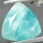 3.19 CT.Natural Trillion 10 mm.White Vein Aqua Blue Dolphin Stone Larimar Gems