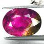 4.85 CT.Natural Oval 8.5*12mm Bi Color Intense Pink Green Liddicoatite Tourmaline