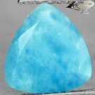 Natural Trillion 9 mm White Vein Ocean Blue Dominican Larimar Pectrolite 1.91 Ct