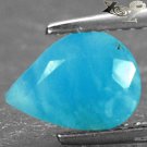 Natural Pear 7*9 White Patch Ocean Blue Dominican Dolphin Stone Larimar 1.85 Ct.