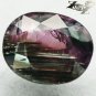 Unusual Natural Oval 6*7.5 mm Black Rutile Pink Green Bi Color Tourmaline 1.22 CT