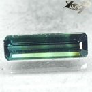 Natural Rectangular 3*11 mm. Green Blue Bi Color Liddicoatite Tourmaline 0.91 CT