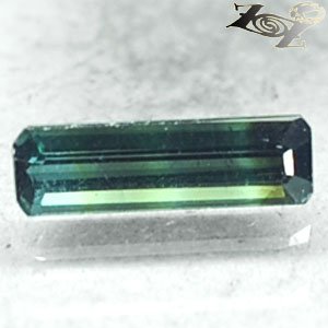 Natural Rectangular 3*11 mm. Green Blue Bi Color Liddicoatite Tourmaline 0.91 CT