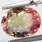 Natural Oval 7*9 mm. Green Pink Zone Bi Color Liddicoatite Tourmaline 1.94 CT.