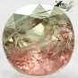 Firely Natural Round 7 mm. Pink Green Zone Clear Bi Color Tourmaline 1.6 CT.Gems