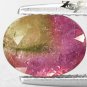 Natural Oval 7*9 mm. Green Pink Bi Color Nigeria Liddicoatite Tourmaline 1.72 CT
