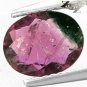 Natural Oval 7*9 mm. Deep Green Pink Bi Color Liddicoatite Tourmaline 1.36 CT.