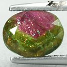 Natural Oval 6.5*8.5 mm. Rainbow Spark Green Pink Bi Color Tourmaline 1.84 CT.