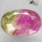 2.2 CT.Natural Oval 7.5*10 mm. Green Pink Zone Bi Color Liddicoatite Tourmaline
