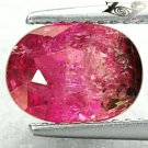 2.37 CT.Natural Oval 7*9 mm. Black Patch Pink Bi Color Liddicoatite Tourmaline