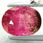 2.37 CT.Natural Oval 7*9 mm. Black Patch Pink Bi Color Liddicoatite Tourmaline