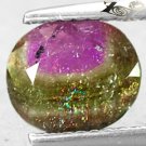 Natural Oval 7*8.5 mm. Pink Green Crystal White Liddicoatite Tourmaline 1.37 CT.