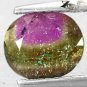 Natural Oval 7*8.5 mm. Pink Green Crystal White Liddicoatite Tourmaline 1.37 CT.