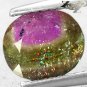 Natural Oval 7*8.5 mm. Pink Green Crystal White Liddicoatite Tourmaline 1.37 CT.