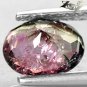 Natural Oval 6*8 mm. Pink Black White Tri Color Liddicoatite Tourmaline 1.27 Ct.