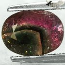 2.03 Ct.Natural Oval 7*9 mm. Pink White Green Tri Color Liddicoatite Tourmaline