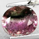 2.41 Natural Oval 8*9 mm. Pink Green Bi Color Liddicoatite Tourmaline