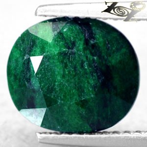 4.13 CT.Natural Oval 9*10.5 mm. Black Patch Green You Know Where Maw Sit Sit Gem
