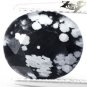 3.61 CT.Natural Oval 9.5*11 mm. Gray Patch Black Africa Snowflake Obsidian Gems
