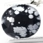 3.61 CT.Natural Oval 9.5*11 mm. Gray Patch Black Africa Snowflake Obsidian Gems