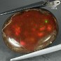 18.35CT.Natural Oval 17*21 mm. Play Red Green Color Brown Chocolate Opal 巧克力火蛋白石