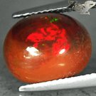 4.09CT.Natural Oval 10*12.5 mm. Play Violet Green Red Chocolate Opal 巧克力火蛋白石