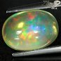 3.44 CT.Natural Oval 8*12 mm. Extreme Play Rainbow Color Yellow Fire Opal 水晶蛋白石